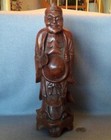 Lg Vintage Oriental Buddha Carved Wood Old Chinese Wise Man Sculpture Statue 12 
