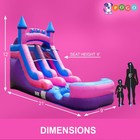 Inflatable Water Slide Commercial 12 Ft Pink Castle Kids Splash Pool No Blower