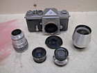 Vintage Nikon F 1969 35mm Slr Film Camera With Assorted Lenses Free Shipping