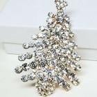 Clear Ice Crystal Christmas Tree Pin Brooch Rhinestone Holiday