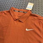 Nike Court Dri-fit Adv Tennis Shirt Hm6752-832 Mens Sz Medium M Orange Slim Fit