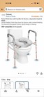 Tvovme Elevated Toilet Seat Riser Gray Adjustable Height width Padded Armrests