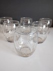 Set Of 6 Clear Glass Rocks Glasses Gold Dot Pattern Glossy Finish Decorative