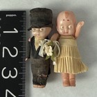Antique 1920 s Celluloid Kewpie Bride   Groom Dolls Wedding Cake Toppers