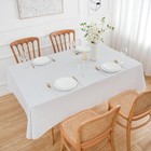Vinyl Tablecloth Waterproof Oil Proof White 60 X 102 Inch