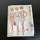 Vintage 1960s Mccalls 6267 Mcm Bateau Neck Sheath Dress Sewing Pattern 14 Uncut