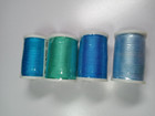 Pure Silk Ribbon 4mm-lot Of 4 Spools-each Spool 10m 11yards-blues
