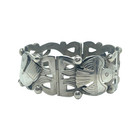 Vintage Industria Peruana Sterling Silver Figural Bird Panel Bracelet