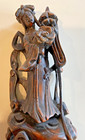 Vintage Asian Hand Carved 3- Dimensional Wood Folk Art