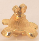 Vintage Avon Teddy Bear Wiggle Gold Tone Red Bow Earrings 21x16mm