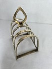 Vintage Solid Brass Letter Holder Toast Rack Mcm Spade Handle Made In India
