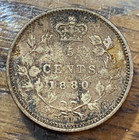 1880-h Canada 5 Cents Super Original Ch  Vf Km-2 Chrc