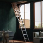 Folding Retractable Aluminum Attic Ladder Stairs Fits 7 8 -10 3  Ceiling Height