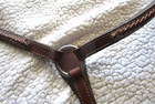 English Raised Braided Brown Leather Breast Plate Horse Size