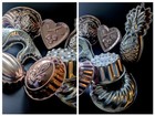 Lot Of 9 Vtg Copper Style Jello Mousse Molds Fleur Fish Heart Floral Fruit Large