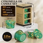 3-pack Citronella Candle Set - Travel-size Scented Candles 2 2 Oz  Multicolor 