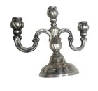 Vintage Antique 800 Silver Three Arm Candelabra Nice