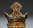 4  Tang Dynasty Pure Bronze Gold Kwan-yin Guan Yin Goddess Buddha Head Statue
