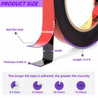Double Sided Tape 15ft 1 4   Heavy Duty Adhesive Waterproof Auto Acrylic Tape