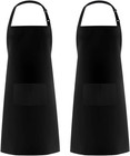 Pack Of 2 Cotton Bib Aprons For Men   Women - Adjustable With Pocket Convenience