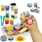 Pretend Play Kitchen Mini Foods Set For Kids Hamburger Fries Noodles Drink Wi