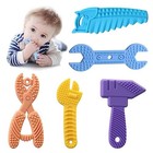 5pcs Silicone Baby Teether Sensory Chew Toys Bpa Free