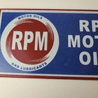 Vintage Rpm Motor Oil Sign - Gas Service Station Pump Porcelain Sign