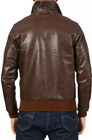 Men s Real Lambskin Leather Brown Flight Bomber Jacket Vintage Moto Biker Jacket