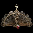 Vintage Brass Figural Italian Regency Peacock Fire Fireplace Screen 32 