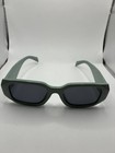 Prada Rectangle Sunglasses Green Plastic Frame Gray Tinted Lenses