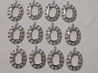 12 Rare Prong Set Silver Plated 13x18mm Oval Cameo Pendant Settings W  Hang Loop