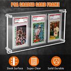 Graded Trading Card Display Case 3 Acrylic Sport Baseball Psa Slabs Rack Holder
