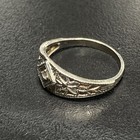 Beautiful Art Deco Natural Diamond 14k White Gold Baby Ring Size 2 25  1 Gram 