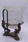 Vintage Godinger Boroque Crystal Ice Bucket With A Silver-plated Metal Stand
