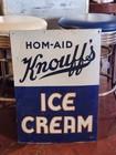 Knouff s Hom-aid Ice Cream Parlor Vintage Tin Painted Sign 20 x28  Tower City Pa