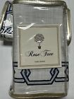 Rose Tree Ardenelle Euro Pillow Sham Cover Cotton Embroidered Blue White Set New