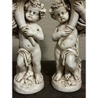 Vtg Cherub Angel Ornate Candlestick Holders Set Of 2 Heavy Figures 11 In