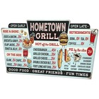 Hometown Grill Menu Metal Wall Decor - Large Distressed Menu Sign For Kitchen   