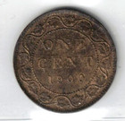 1900h Large Cent Large Penny Victoria Canadian Coin Graded Iccs Ef45