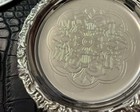 Vintage Silver Plated Coaster   Trivet Set Of 4 Etched Floral Victorian Ashtray