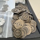 Vintage antique Button Collection Lot Metal brass copper Buttons Crests Shank