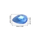 100pcs 14x10mm Flat Back Acrylic Teardrop Gems  Blue