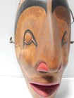 Vintage Nw Coast Salish Indian  Alder Wolf Transformation Mask - V  Moon