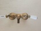 Antique Brass Hot Cold Porcelain Handle Sink Faucet Hardware Salvage