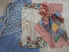 3 Vintage Depression Era  Feed Sack 1 2  Aprons Primitive Farmhouse Cottage