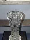 Vtg Oberglas Austria Cut 9 25    Crystal Vase - Clear - Euc