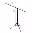 Set Of 4 - 5ft Photo Studio Boom Arm Light Stands Adjustable Rotatable Tripod