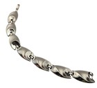 Vtg Crown Trifari Silver Tone Bracelet Bright   Satin Finish 7  X 1 2  Elegant D