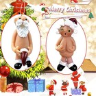 2pcs Resin Santa Claus Ornament Naked Santa Naughty Funny Christmas Tree Hanger