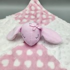 Baby Essentials Pink Bunny Lovey Security Blanket White Hearts Dot Plush Rabbit
